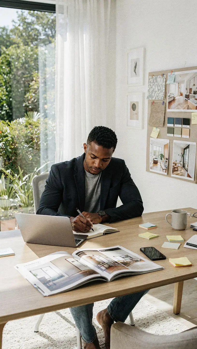 Кухня в минималистичном стиле с современными бытовыми приборами и барной стойкой